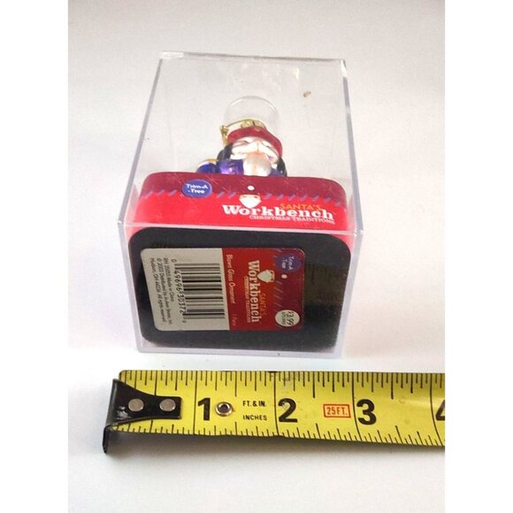 Santas Workbench Christmas Blown Glass Train & Nutcracker Ornaments Set Of 4 - Picture 9 of 9